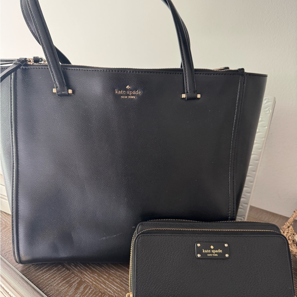 Kate Spade Black Leather Tote